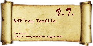 Váray Teofila névjegykártya